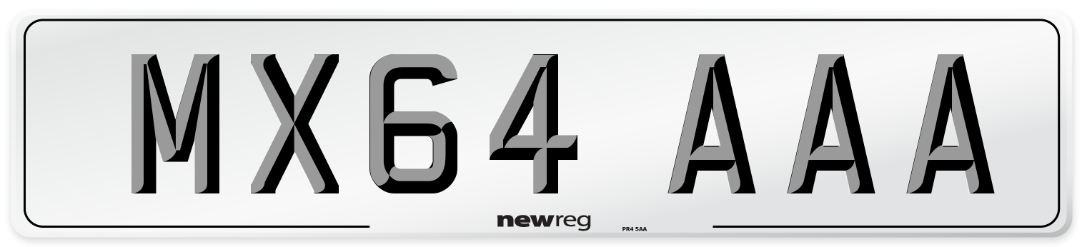 MX64 AAA Number Plate from New Reg